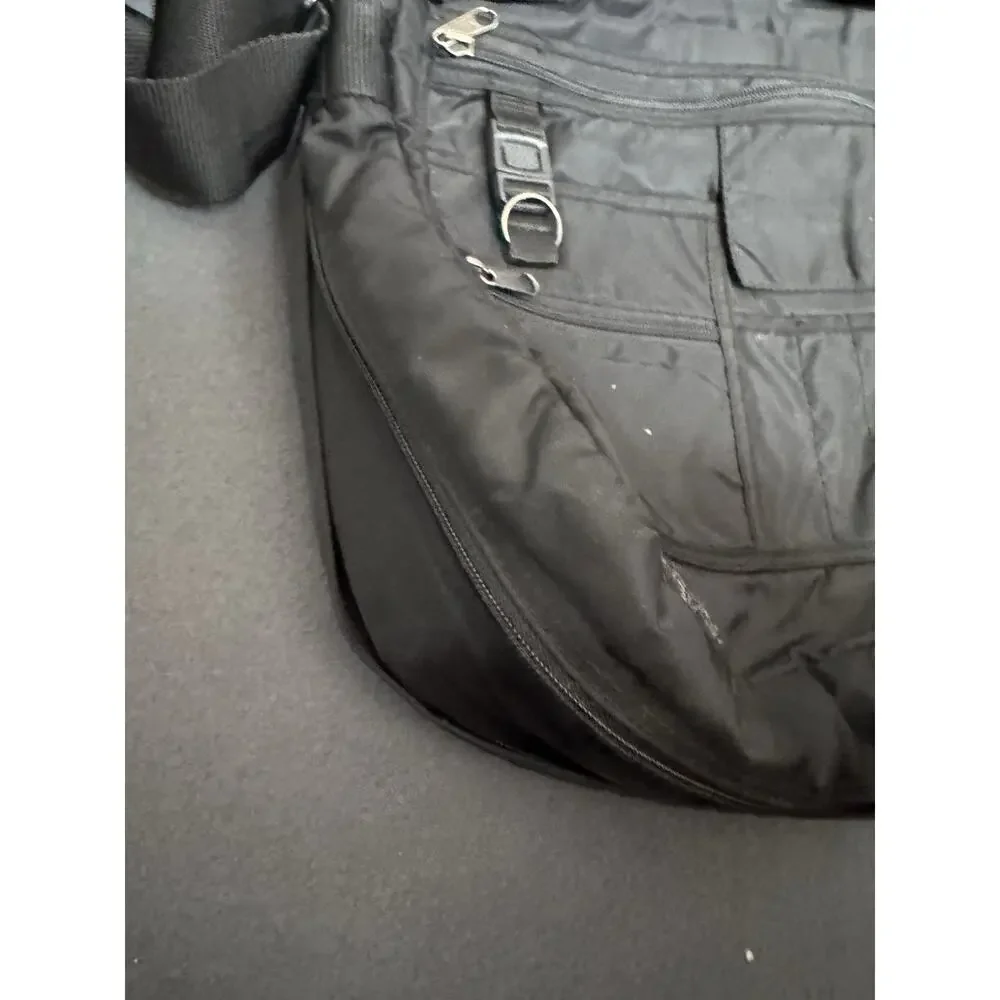 SB Messenger Bag Black Nylon Crossbody Work Laptop Shoulder Bag
